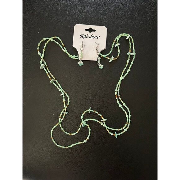 New Green Necklace & Earrings Set - Picture 2 of 7